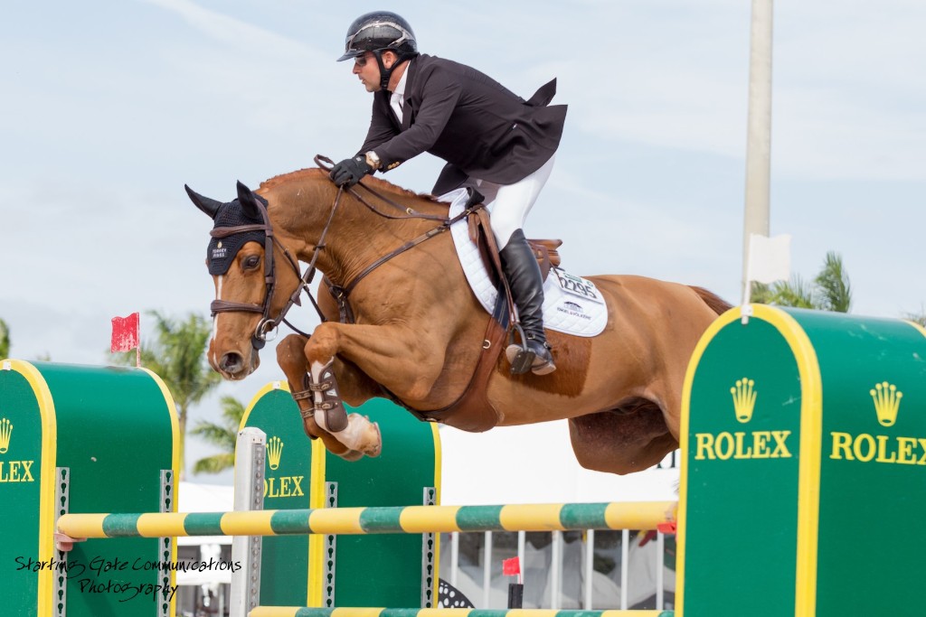 Eric Lamaze going over jump at WEF Challenge Cup Wellington Florida