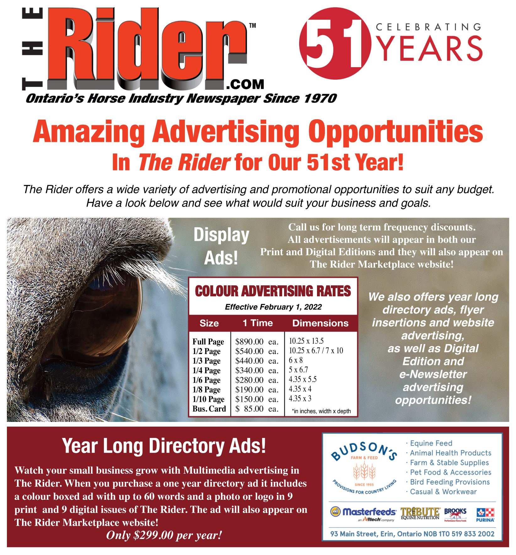 2022 TheRider.com Advertising Rate Card