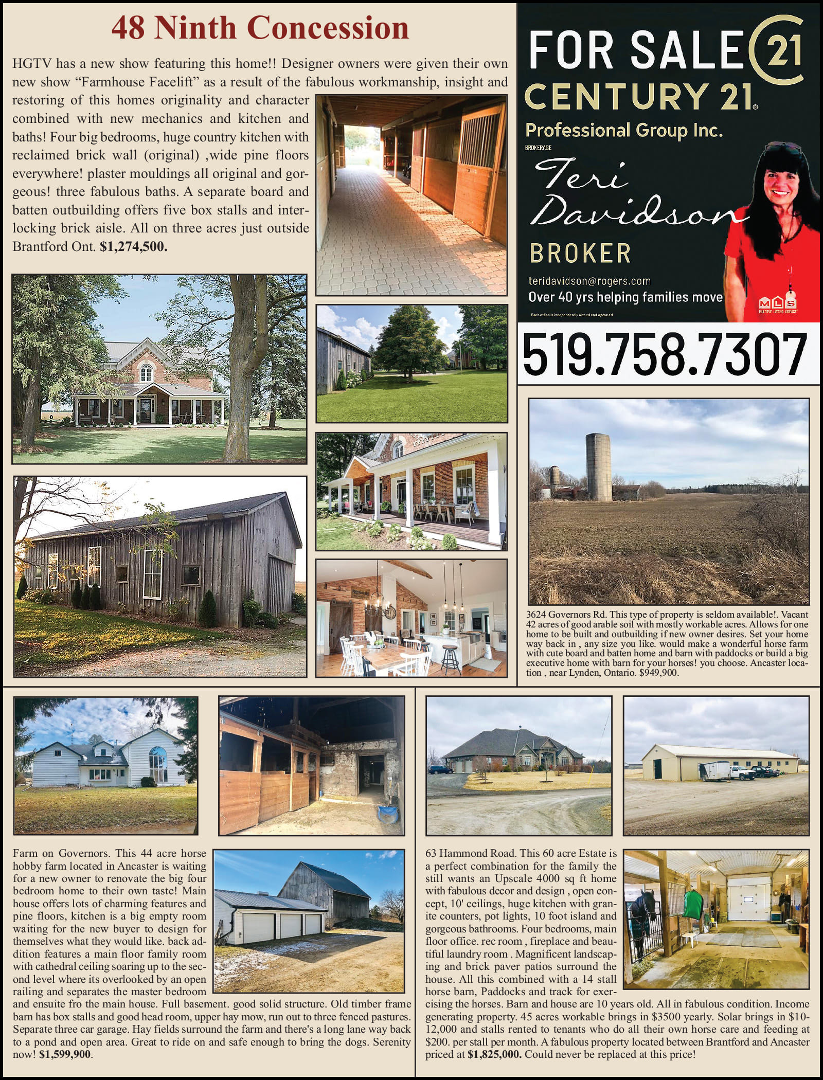 Century 21 Terry Davidson ad