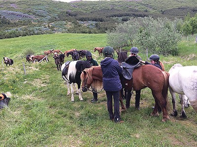 resting the horses and changing mounts.