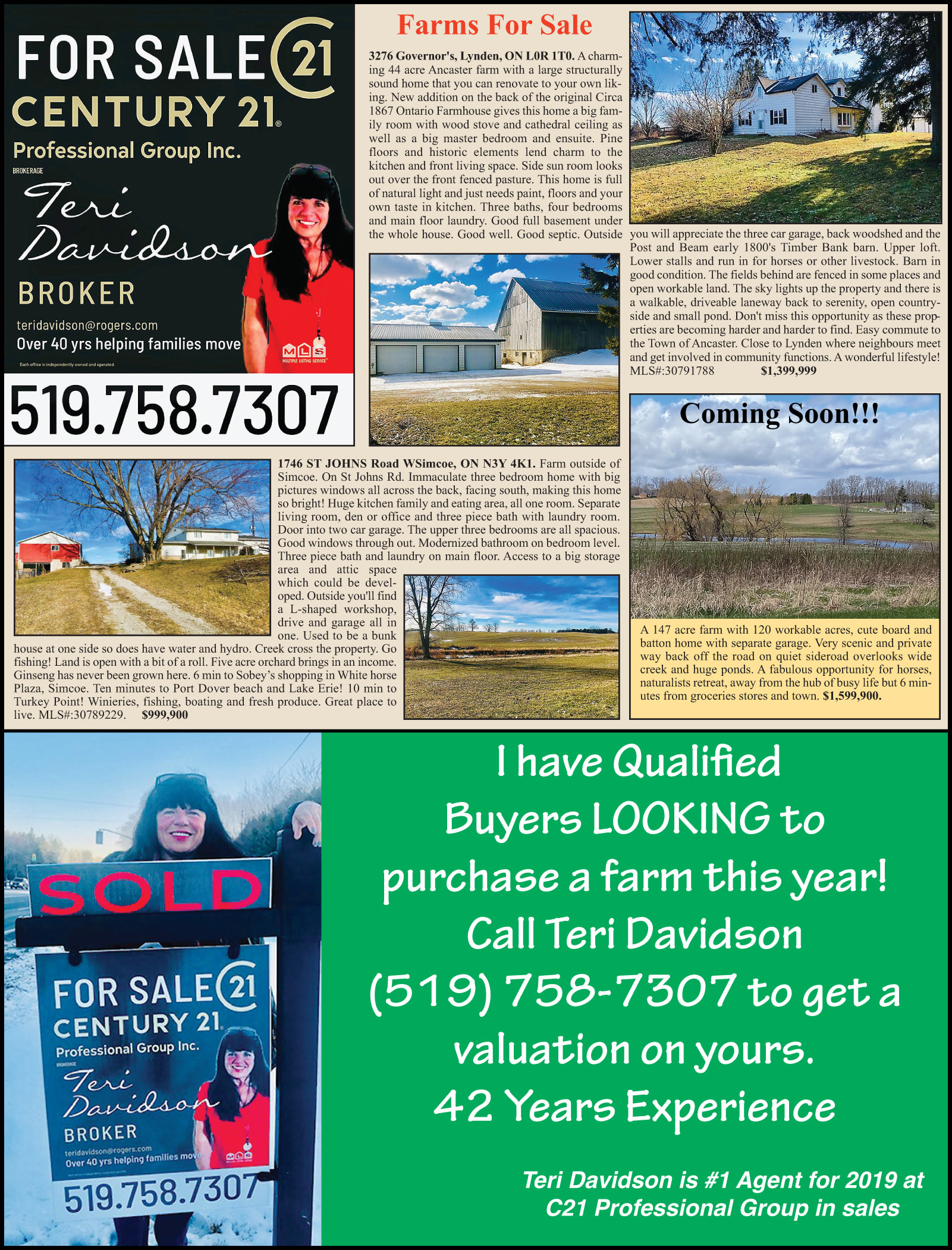 Century 21 Teri Davidson ad
